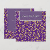 Heerlijk Goud Bloemen Save The Date (Voorkant / Achterkant)