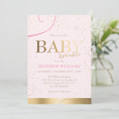 Heerlijk Goud Meisje Baby Sprinkle Douche Kaart (Staand voorkant)
