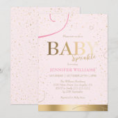 Heerlijk Goud Meisje Baby Sprinkle Douche Kaart (Voorkant / Achterkant)