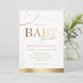 Heerlijk Goud Meisje Baby Sprinkle Douche Kaart (Staand voorkant)
