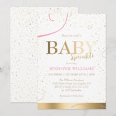 Heerlijk Goud Meisje Baby Sprinkle Douche Kaart (Voorkant / Achterkant)