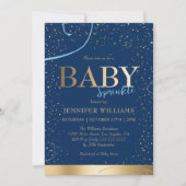 Heerlijk Goud Navy Blue Boy Baby Sprinkle Shower Kaart (Voorkant)