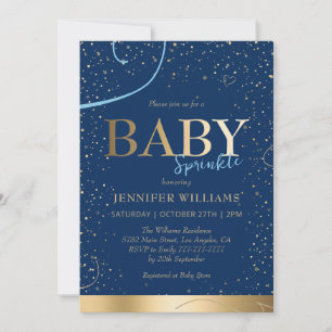 Heerlijk Goud Navy Blue Boy Baby Sprinkle Shower Kaart
