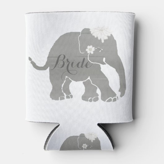 Heerlijk grijs  olifant bruid blikjeskoeler (Voorkant)