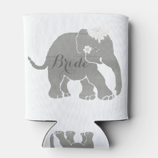 Heerlijk grijs  olifant bruid blikjeskoeler (Achterkant)