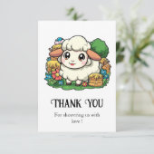 Heerlijk grillig schaap Baby shower Bedankkaart (Staand voorkant)