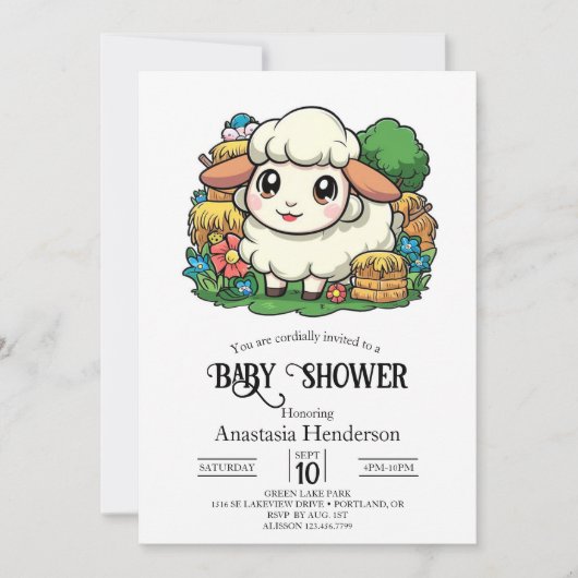 Heerlijk grillig schaap Baby shower Kaart (Voorkant)