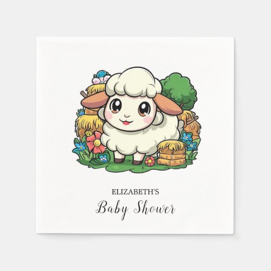 Heerlijk grillig schaap Baby shower Servet (Voorkant)
