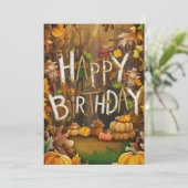 Heerlijk grillig seizoen Herfst Herfst Happy Birth Kaart (Staand voorkant)
