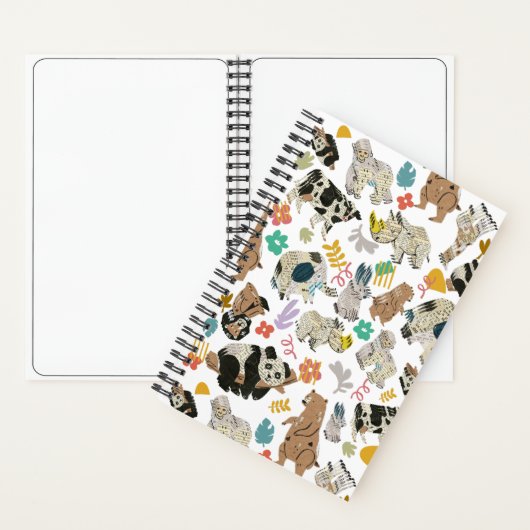 Heerlijk grillige gerecyclede kunst Animal Spiral Notitieboek (Binnen)
