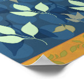 Heerlijk groen en blauw blad patroon poster (Hoek)