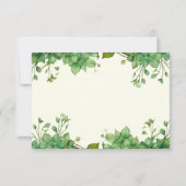 Heerlijk groen en strepen lente bruiloft RSVP kaartje (Achterkant)