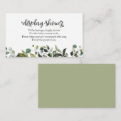 Heerlijk groen Herfst Baby shower Display Douche Informatiekaartje (Voorkant / Achterkant)