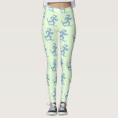 Heerlijk groen sneeuwshow hardlooppatroon leggings (Voorkant)
