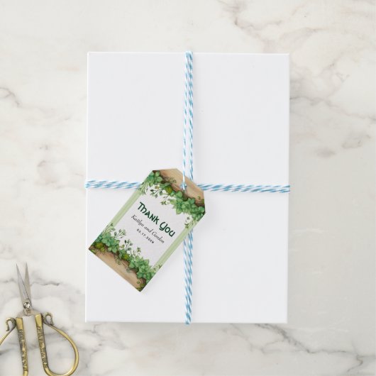 Heerlijk groen, strepen St. Patrick's Day bruiloft Cadeaulabel (Met Touw)