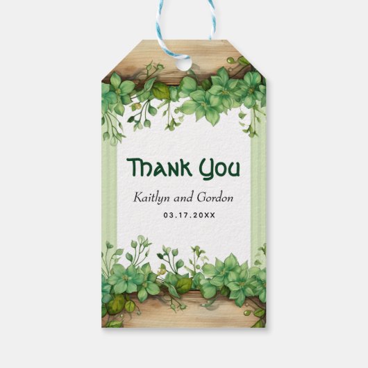 Heerlijk groen, strepen St. Patrick's Day bruiloft Cadeaulabel (Achterkant)