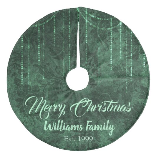 Heerlijk groen Vrolijk Kerstfeest Bloemen Fleece Kerstboom Rok (Voorkant)