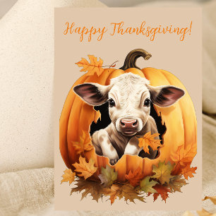 Heerlijk Happy Thanksgiving Kalf Waterverf Kaarten