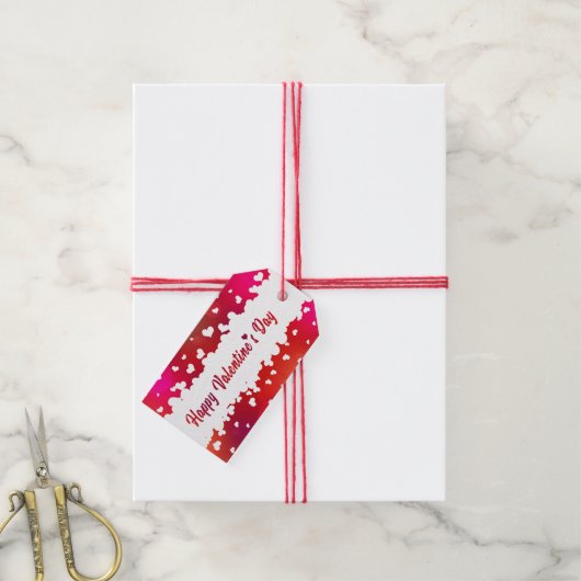 Heerlijk Happy Valentine's Day Hearts - Cadeau Lab Cadeaulabel (Met Touw)