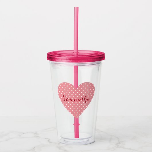 Heerlijk hart acryl drinkbeker (Voorkant)