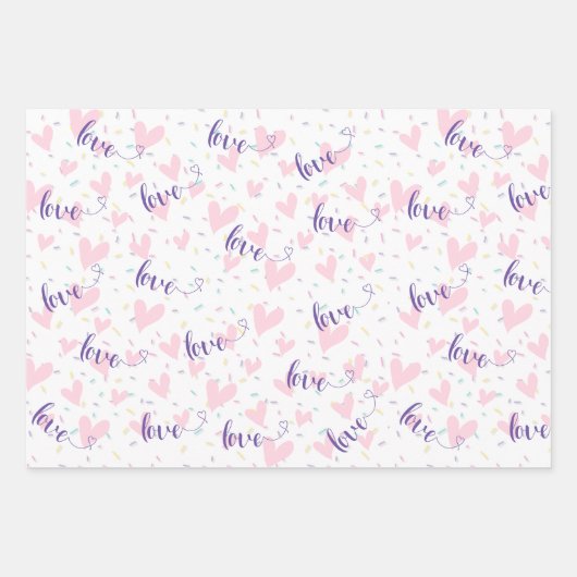 Heerlijk hart & hartelijke liefde inpakpapier vel (Voorkant)
