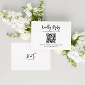 Heerlijk Hart Monogram Script Bruiloft QR Code RSV RSVP Kaartje