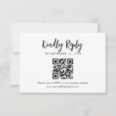 Heerlijk Hart Monogram Script Bruiloft QR Code RSV RSVP Kaartje (Voorkant)