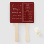 Heerlijk huwelijksprogramma Bourgondië Handwaaier (Voorkant en achterkant)