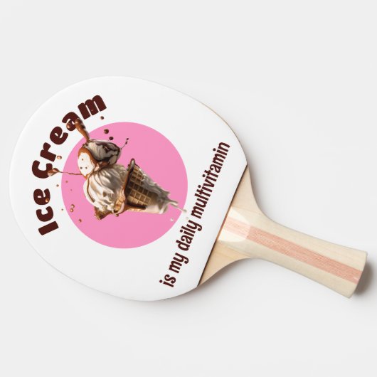 Heerlijk ijs is mijn dagelijkse multivitamine tafeltennisbatje (Zijkant)