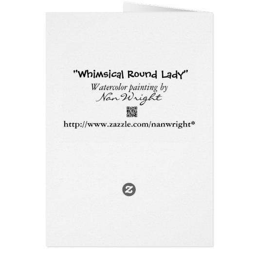 Heerlijk in vorm Lady card (Achterkant)