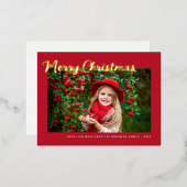 heerlijk kerstfeest wenskaart folie feestdagen briefkaart (Voorkant / Achterkant)