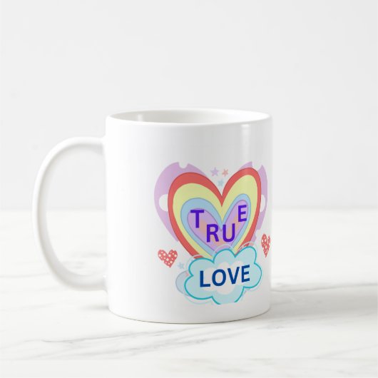 heerlijk kleurrijk hart ware liefde koffiemok (Links)