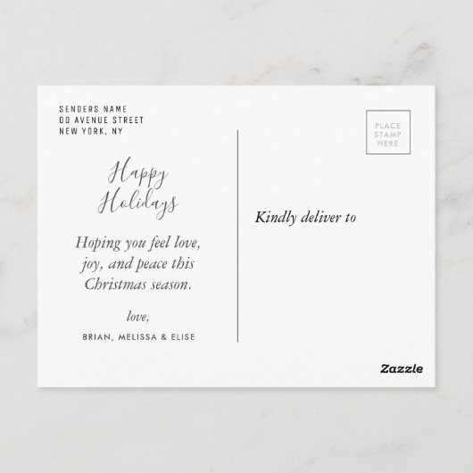 heerlijk leven | Modern handschrift Kerstmis Briefkaart (Achterkant)