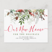 heerlijk leven rood & wit belettering Nieuw Home Briefkaart (Voorkant)