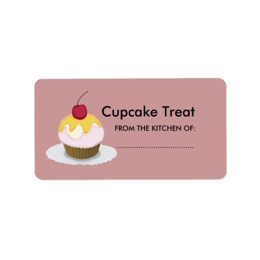 Heerlijk lief trakteren zoete cupcake etiket (Voorkant)