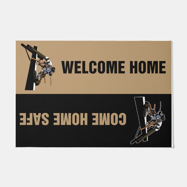 Heerlijk Lineman Cadeau, beste welkom Deurmat (Voorkant)