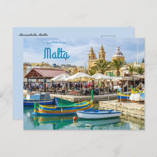 Heerlijk Marsaxlokk Malta Briefkaart (Voorkant / Achterkant)