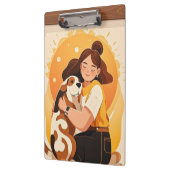 Heerlijk meisje en hond knuffel klembord (Links)