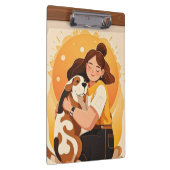 Heerlijk meisje en hond knuffel klembord (Rechts)