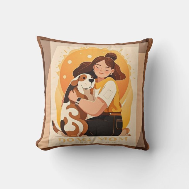 Heerlijk meisje en hond knuffel kussen (Voorkant)