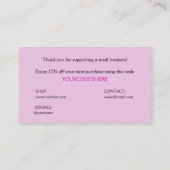 Heerlijk modern eenvoudig Dank u klein visitekaart Visitekaartje (Achterkant)