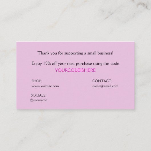 Heerlijk modern eenvoudig Dank u klein visitekaart Visitekaartje (Achterkant)