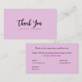 Heerlijk modern eenvoudig Dank u klein visitekaart Visitekaartje (Voorkant / Achterkant)