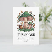 Heerlijk mystiek paddenstoel Baby shower Bedankkaart (Staand voorkant)