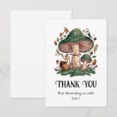 Heerlijk mystiek paddenstoel Baby shower Bedankkaart (Voorkant / Achterkant)