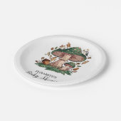 Heerlijk mystiek paddenstoel Baby shower Papieren Bordje (Gekanteld)