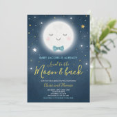 Heerlijk naar de maan en terug Baby shower Kaart (Staand voorkant)