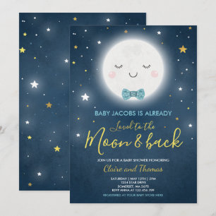 Heerlijk naar de maan en terug Baby shower Kaart