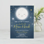 Heerlijk naar de maan en terug Baby shower Kaart (Staand voorkant)