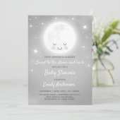 Heerlijk naar de maan en terug Baby shower Kaart (Staand voorkant)